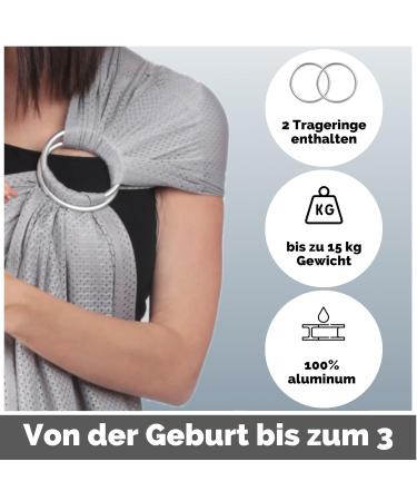 Amarsupiel Baby Water Carrier | Ergonomic Baby Shoulder Belt | Ultra-Fast Dry | Oekotex Certified Made in Spain | Gray - Buy Online on GoSupps.com