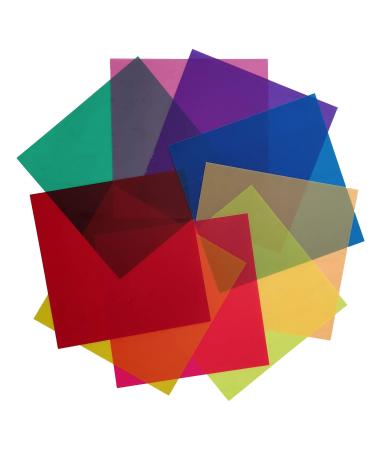 Best Starloop 18 Pack Light Gels Colored Overlays Transparency Color Film Plastic Sheets Correction Gel Light Filter Sheet, 20x20cm,9 Assorted Colors 2 Sets