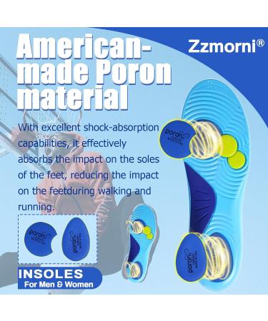 Premium Plantar Fasciitis Insoles - Arch Supports & Orthotic Inserts for Flat Feet High Arch Foot Pain Relief | Men's 12.5-13.5 Women's 14-15 - Blue - Buy Online on GoSupps.com