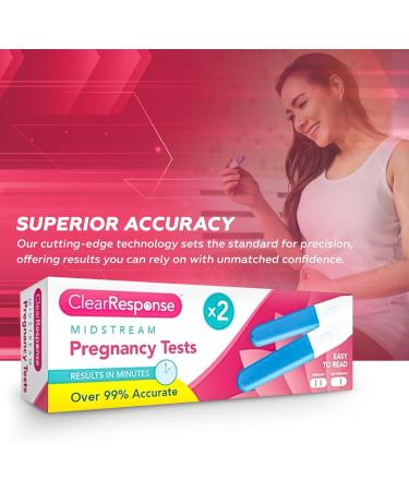 ZYBUX - Clear Response midstream Pregnancy Test 2 Pack 99% Accurate Results in Minute - Buy Online on GoSupps.com