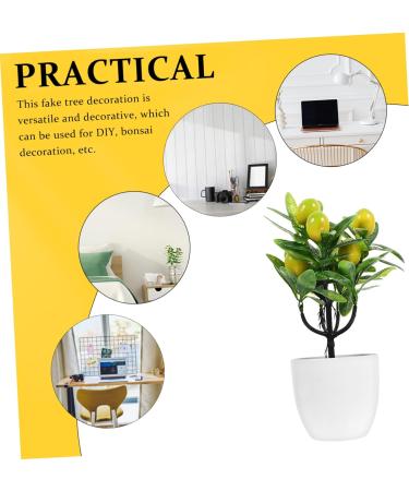 Zerodeko 2pcs Faux Lemon Potted Plant Mini Greenery Faux Plants Indoor Artificial Fruit Tree Bonsai Summer Flower Decor Ornament Office Lemon Tree Decors Plastic Desktop Decorations Yellow 11x6.5x26cm - Buy Online on GoSupps.com