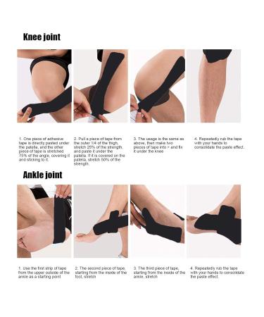 Sports Kinesiology Tape - Elastic Muscle Recovery Bandage 5cm x 5m (Black) | Neuromuscular Support for Injury & Exercise - Buy Online on GoSupps.com