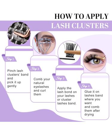 Lash Clusters 208 PCS D Curl Volume Individual Eyelash Extensions Kit - Soft Wispy False Lashes - DIY Lash Extensions 8-16mm - Comfortable Band - Pack of 1 - Buy Online on GoSupps.com