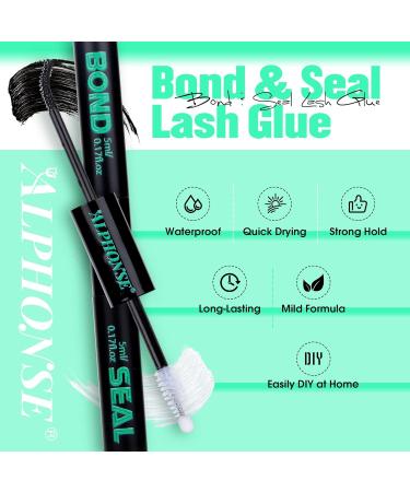 Lash Bond and Seal Waterproof 2-in-1 Lash Glue - Strong Hold Long Lasting Lash Extension Adhesive | ALPHONSE C. Bond-Seal - Buy Online on GoSupps.com