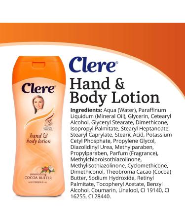 CLERE Hand and Body Lotion - Nourishing Cocoa Butter 400 ml | Hydrating Skincare for All Skin Types - Buy Online on GoSupps.com
