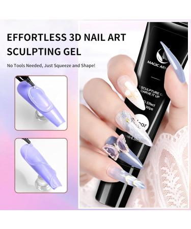  MAGIC ARMOR MAGIC ARMOR 3D Nail Art Gel 15g and Chrome Nail Powder Modeling Gel Nail Glue Builder Gel Clear Multifunctional 3D Rhinestone Glue for Nail Sculpting and Design - Buy Online on GoSupps.com