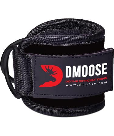 Rust Resistant Black D-Ring Ankle Strap for Cable Machine - Gym Ankle Cuff for Glute Workouts and Leg Exercises - Men & Women - Buy Online on GoSupps.com