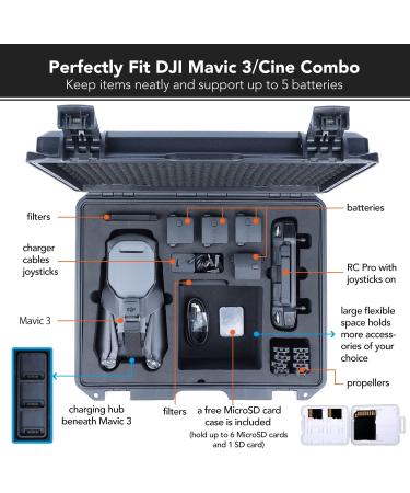 Lykus Titan M320 Waterproof Hard Case for DJI Mavic 3 - Fits Mavic 3/Cine, DJI RC/RC Pro, with Lanyard and Free MicroSD Card Case - CASE ONLY - Buy Online on GoSupps.com