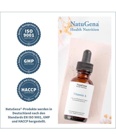NatuGena Vitamin A - 450 Drops Eye Vitamin for Vision & Skin Health | 15ml 150 Days Supply - Boost Your Health! - Buy Online on GoSupps.com