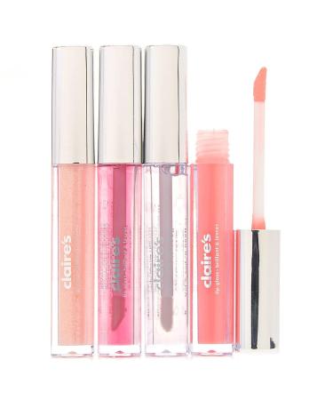 Claire's Pink Shades Lip Gloss Set - Shimmering & Clear Mix for All Occasions | 4 Pack - Buy Online on GoSupps.com