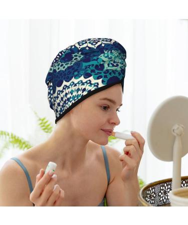 Bohemian Mandala Microfiber Hair Towel - Super Absorbent Coral Velvet Wrap for Long Curly & Thick Hair - Buy Online on GoSupps.com