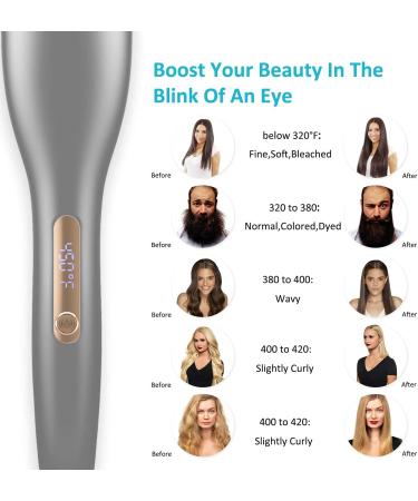 Ionic Hair Straightener Brush - Enhanced 8 Heat Levels for Silky Hair Fast Heating Anti-Scald & Safe Portable Brush - Buy Internationally - Buy Online on GoSupps.com