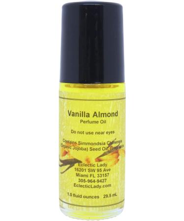 Vanilla Almond Perfume Oil 0.3 Oz Portable Roll-On Fragrance with Long-Lasting Scent Delightful Essential Oils and Jojoba Oil For Daily Use 0.3 Fl Oz (Pack of 1)