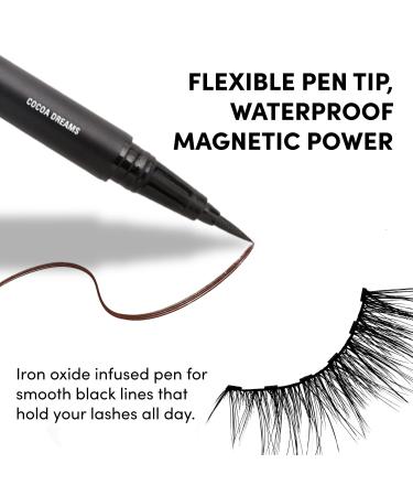 Glamnetic Magnetic Felt Tip Eyeliner - Cocoa Dreams | Brown Waterproof Liquid Liner Pen for Magnetic Eyelashes | Sweatproof & Paraben-Free - 0.08 Fl Oz - Buy Online on GoSupps.com