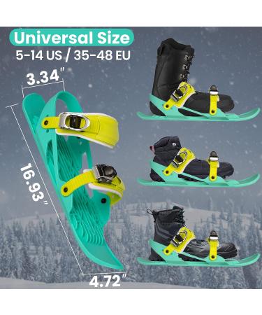 UPBUD Adjustable Short Mini Ski Skates - Winter Snowskates for Adults | Green Outdoor Ski Shoes for Sport Skiing - Buy Online on GoSupps.com