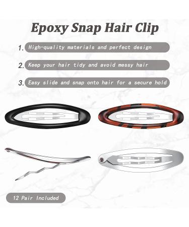 12 Pieces Oval Snap Hair Clips - Tortoise Metal Ellipse Hair Grips for Women and Girls - Non-slip Hair Barrettes - 2.8 Inches (Fresh Style) - Buy Online on GoSupps.com