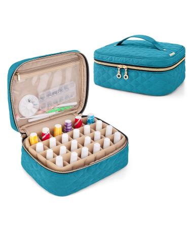 Yarwo Nail Polish Carrying Bag Holds 24 Bottles (15ml/0.5 fl.oz)  Travel Storage Organizer for Nail Polish and Manicure Accessories  Teal (Bag Only  Patent Pending)