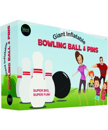 Island Genius Giant Inflatable Bowling Game Set for Kids - Indoor/Outdoor Jumbo Ball and Pins, Perfect for Birthday Parties and Lawn Games - Buy Online on GoSupps.com