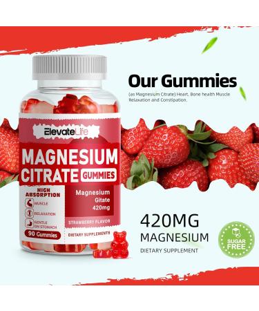 Magnesium Glycinate Gummies 1000mg - Sugar Free Magnesium Potassium Supplement with Vitamin D B6 CoQ10 for Calm Mood & Sleep Support - 60 Strawberry Gummies - Buy Online on GoSupps.com