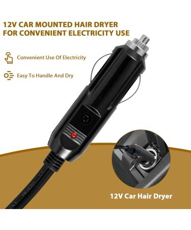 Wrvxzio 12V Car Styling Hair Dryer 2 Speed Car Hair Blow Dryer with Foldable Handle Compact Car Hair Dryer Available Hot and Cold Wind Car Styling Hair Blower for Self-Driving Travel Window Defroster black - Buy Online on GoSupps.com
