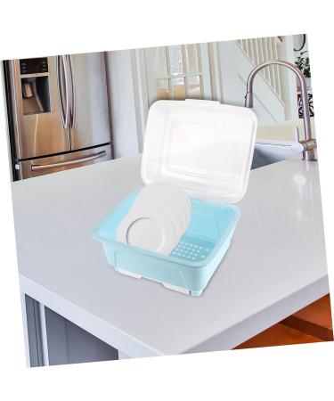 Buy Cabilock Plastic Dish Drying Box - Kitchen Water Drain Basket & Sieve | Baby Blue Tableware Storage - Buy Online on GoSupps.com