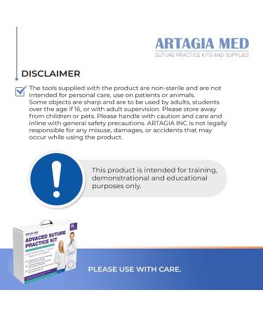 Advanced Practice Kit for Medical Students (35 Pcs)  Latest Generation of Most Complete Model Including: Tool Kit with Variety of Suture Threads 3 Top Quality Suture Pads (Education Only) - Buy Online on GoSupps.com