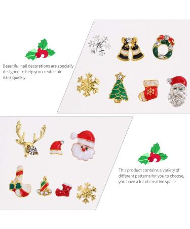 3 Boxes Nail Art Accessories Christmas Nail Decorations Creative Nail Decorations Nail Diamond Rhinestones for Nails Holiday Metal Nail Sticker Nail Gems and Charms Manicure Tools - Buy Online on GoSupps.com