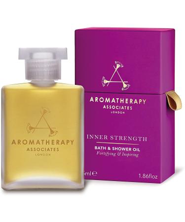 Aromatherapy Associates Inner Strength Bath & Shower Oil 55ml - Essential Oil Cleanser with Clary Sage Sandalwood & Geranium