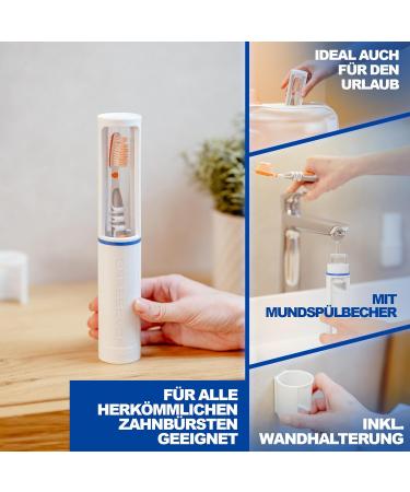 Capsello Toothbrush Case & Holder - Hygienic Travel Organizer for Clean Teeth - Toothbrush Box & Cup Set (White) - Buy Online on GoSupps.com