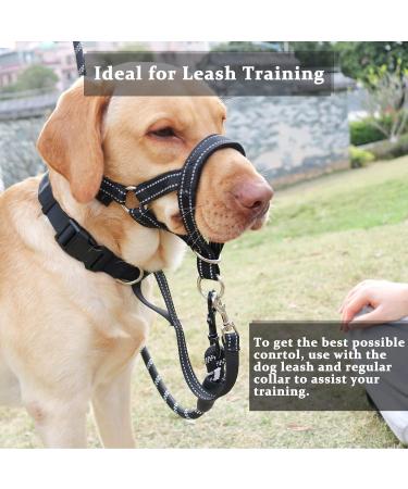 Premium No Pull Dog Harness - Soft Upholstery Durable Black Nylon for Medium & Large Dogs | Includes Training Instructions - Buy Online on GoSupps.com