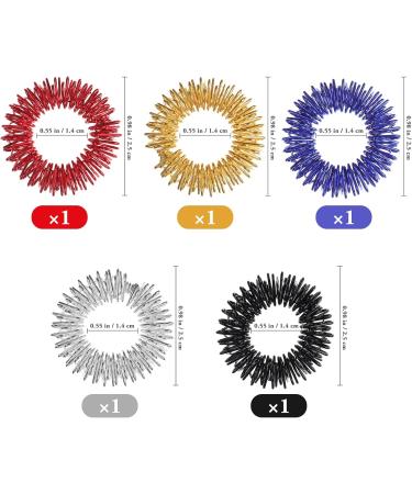 Buy Milists 5-Piece Acupressure Ring Set for Pain Therapy | Sensory Finger Rings for Children & Adults in Gold Silver Black Blue Red - International Shipping Available - Buy Online on GoSupps.com