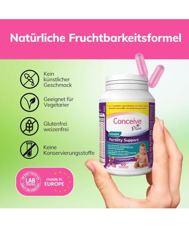 Conceive Plus Fertility Supplement for Women | Hormonal Balance Calcium Vitamin D Folic Acid & Inositol | 30-Day Supply 60 Capsules - Buy Online on GoSupps.com