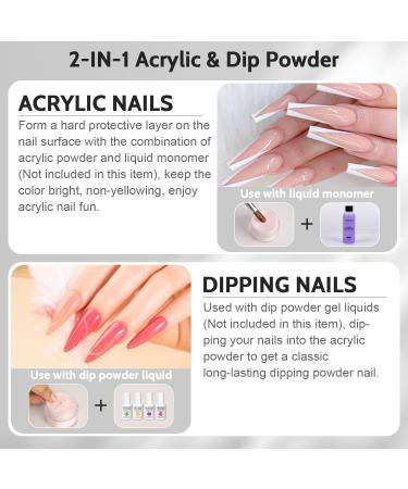 Lavender Violets 120g Pink Acrylic Powder - 4oz Large Dipping Powder Nail Kit 2in1 3D French Nail Art Starter Manicure Strengthen Nail Powder for Acrylic Nail Extension Carving Nails L003 - Buy Online on GoSupps.com