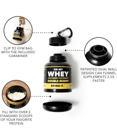 OnMyWhey Double Scoop Protein Powder Funnel Keychain 3-Pack - 3 Count (180cc) - Supplement Accessory - Buy Online on GoSupps.com