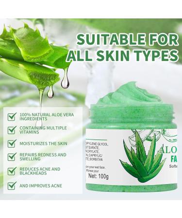 Brightening Aloe Vera Facial Scrub - Exfoliating Face Wash for Blackheads & Dark Spots | Deep Cleansing Exfoliator - Buy Online on GoSupps.com