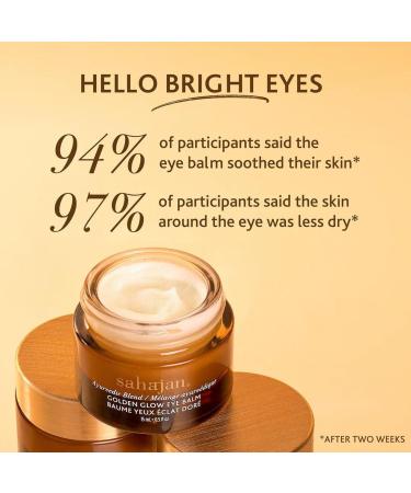Sahajan Golden Glow Eye Balm | Anti-Aging Cream for Dark Circles Eye Bags & Wrinkles | Ghee Gotu Kola & Rose Oil | .5oz - Buy Online on GoSupps.com