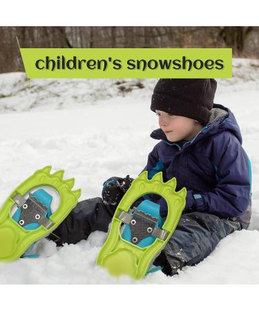 G2 16 Inch Kids Snowshoes Storage Bag with Fast Ratchet Binding - Green/Blue | Ideal for Child Youth Boys and Girls | Includes Trekking Poles - Buy Online on GoSupps.com