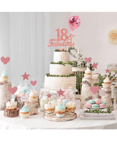 18 & Fabulous Cake Toppers Rose Gold Heart Star Balloon Cake Topper With 18 and Fabulous Birthday Cake Topper Fabulous Cake Toppers For Women Men Birthday Anniversary Party Cake Cupcake Decoration Rose Gold 18th - Buy Online on GoSupps.com