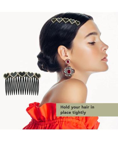 MARY LAVENDER Side Hair Comb Set - 5pcs French Twist Bangs Hair Pins Clips for Women, Kids, Girls - Decorative Hair Accessories - Buy Online on GoSupps.com