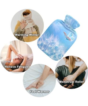 NAANLE Hot Water Bottle with Cover - Pusteblume Butterfly Design | 1L for Menstrual Cramps Relief & Heat Therapy | International Shipping Available - Buy Online on GoSupps.com