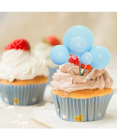 120 Pcs Ball Cake Topper Balloons Cupcake Toppers Decorations Ball Shaped Balloon Cake Topper for Birthday Party Baby Shower Wedding Anniversary Decor (Pink Blue and Gold 120) Pink Blue and Gold 120 - Buy Online on GoSupps.com