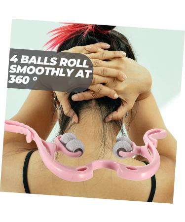 Subsofan Neck Massage Roller - 6 Wheel Kneading Device for Deep Tissue Relief | Acupuncture Tool Pink - Perfect for Neck & Shoulder Pain Relief - Buy Online on GoSupps.com
