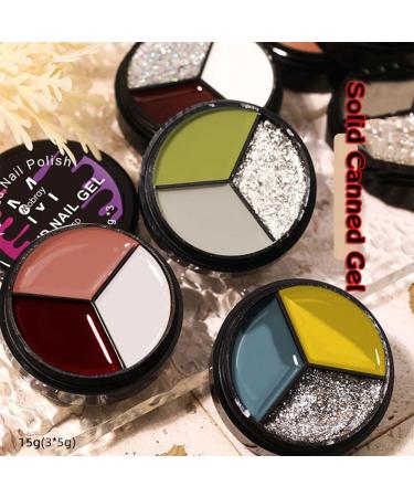 Hot Nail Manicure Soak Off Gel Easy To Use At Will Pre Gel Painting Gel Three-color Solid Canned Gel(04) - Buy Online on GoSupps.com