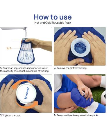 Vivicool Ice Cream Bag for Injuries - Reusable Heat & Cold Therapy | Pain Relief Cooling Bag & Hot Water Bag | 11 Inch with Ice Cube Bowl - Buy Online on GoSupps.com