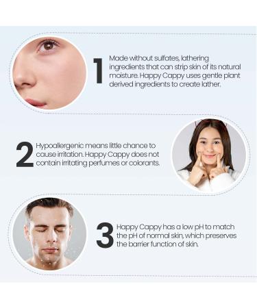Happy Cappy Daily Shampoo Face and Body Wash for Dry Itchy Eczema Prone Skin - 8 oz Bottle Pack (Pack of 4) - Fragrance and Dye Free - Buy Online on GoSupps.com
