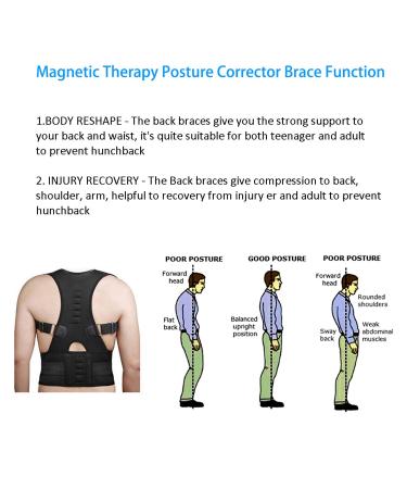 Magnetic Therapy Posture Support Back Brace - FDA Approved Adjustable Corrector for Neck Back & Spine Pain Relief - Medical Grade XXL Support Belt - Buy Online on GoSupps.com