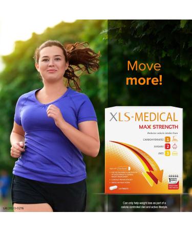 XLS Medical Max Strength Tablets - Reduce Calorie Intake from Carbs, Sugars & Fats - Weight Loss Aid - 40 Tablets - 10 Days Treatment - Buy Online on GoSupps.com