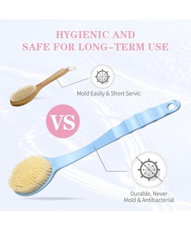 12-Piece Long Handle Bath Body Brush Set for Women - Pink and Blue - Buy Online on GoSupps.com