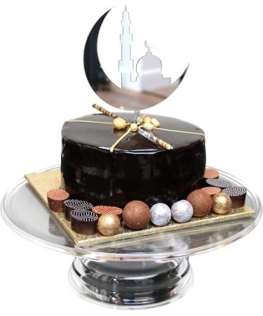 Eid Mubarak Islam Ramadan Iftar Gift Cake Topper Decoration - Silver Moon Mosque - Buy Online on GoSupps.com