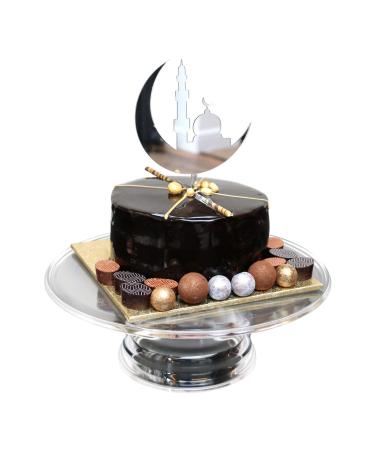 Eid Mubarak Islam Ramadan Iftar Gift Cake Topper Decoration - Silver Moon Mosque